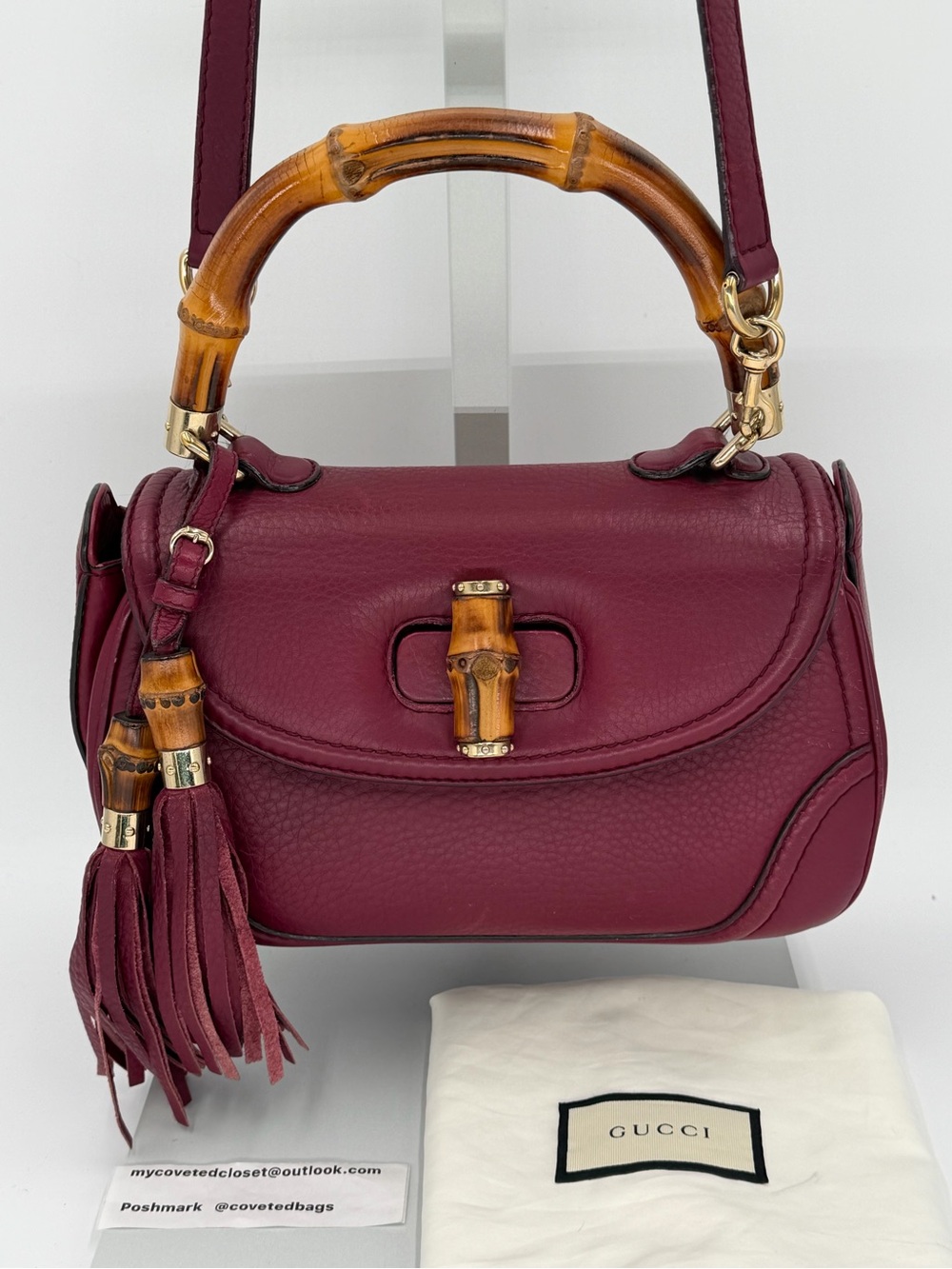 Gucci 1947 Burgundy Two Way Bag w/Dust Bag and Entrupy COA